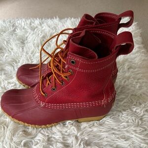 Women’s L.L. Bean Red Bean Duck Boots Size 9